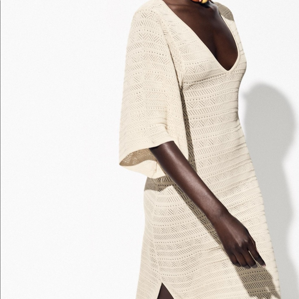 Pointelle Knit Maxi Dress